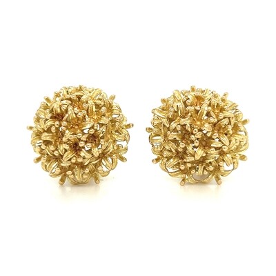 Vintage Bouquet Earrings in 18k Yellow Gold