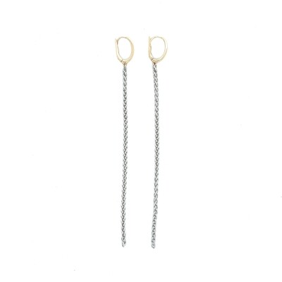 Chain Dangles in 14k White & Yellow Gold