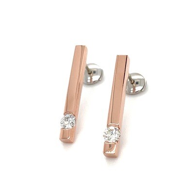 Diamond Sleek Earrings in 14k Rose Gold — 0.50ctw