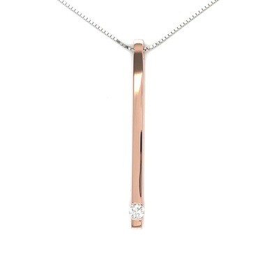 Diamond Sleek Necklace in 14k Rose Gold — 0.25ct