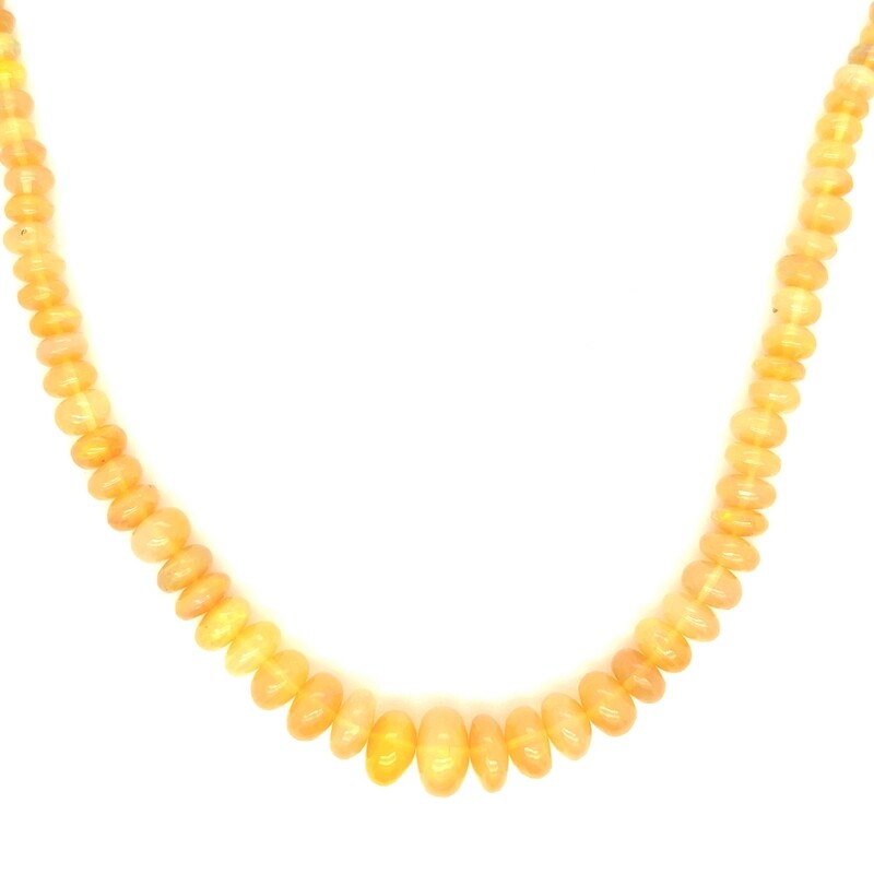 Opal Bead Necklace with 14k Yellow Gold Clasp