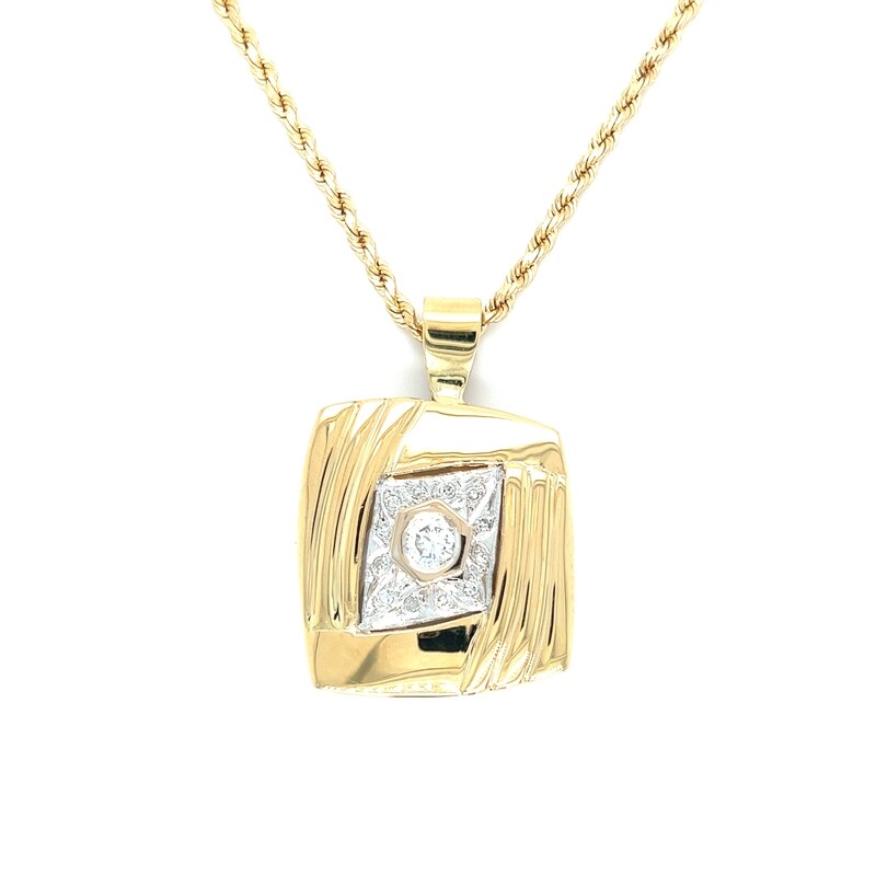 Diamond Cluster Necklace in 18k & 14k Yellow Gold — 0.34ctw