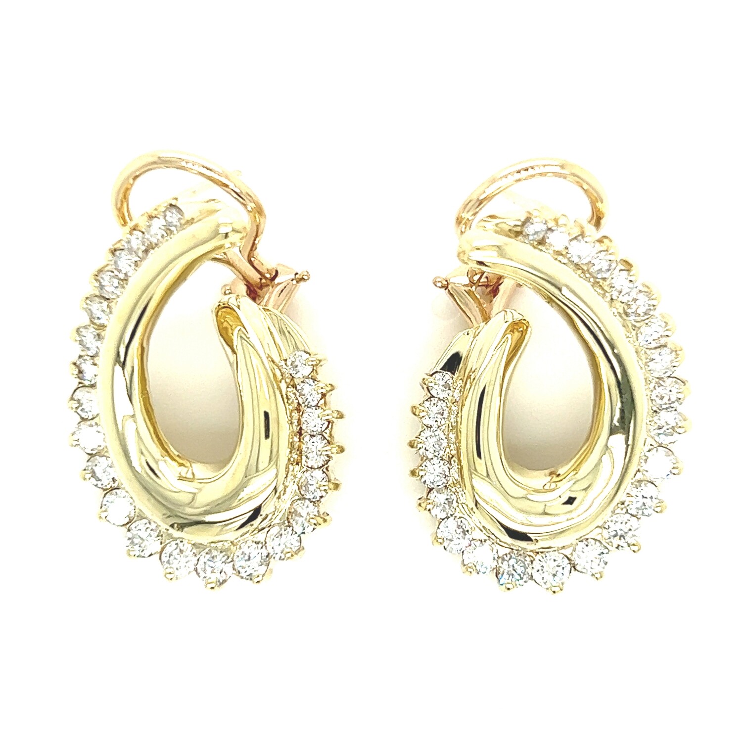 Diamond Earrings in 14k Yellow Gold — 2.12ctw