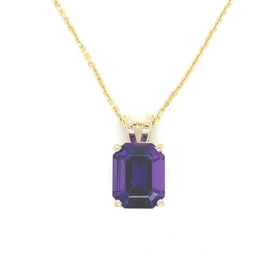 Amethyst Necklace in 14k Yellow Gold