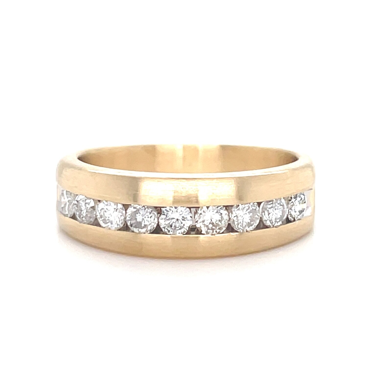 Diamond Channel-Set Band in 14k Yellow Gold — 1/4ctw