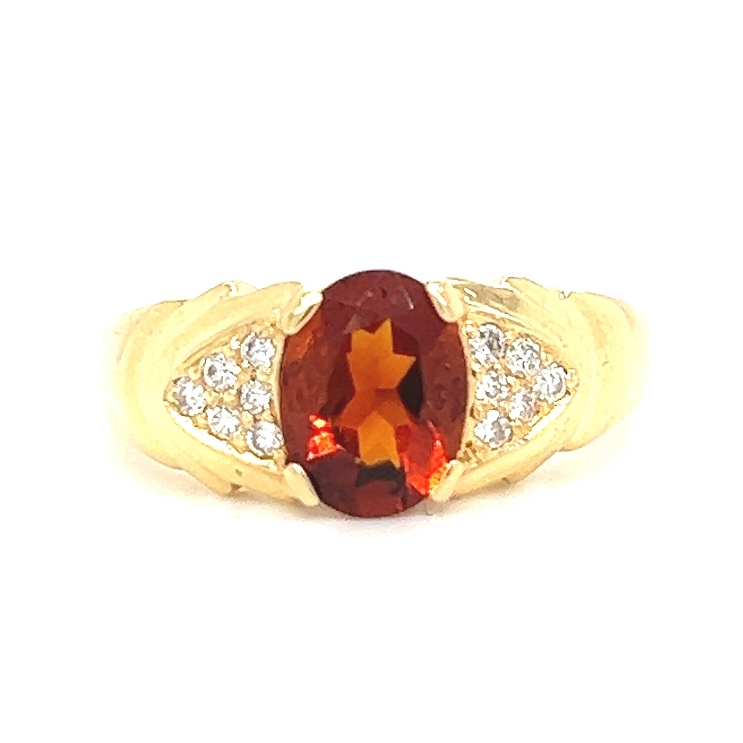 Mozambique Garnet Ring in 18k Yellow Gold
