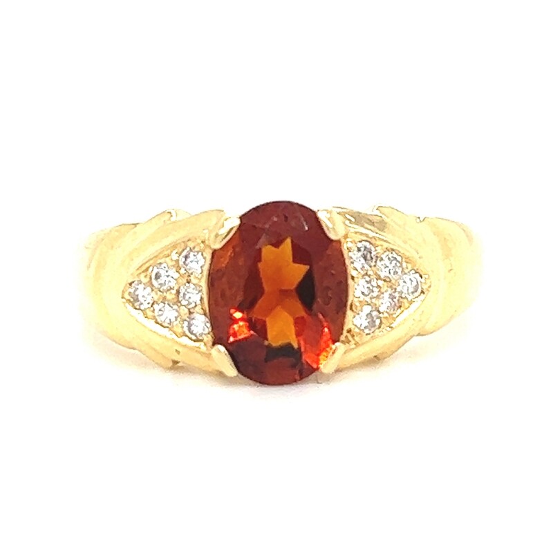 Mozambique Garnet Ring in 18k Yellow Gold