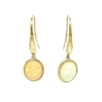 Opal Earrings in 14k Yellow Gold