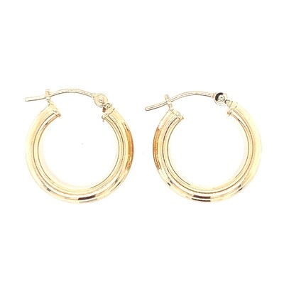 14k Yellow Gold Hoop Earrings - 15MM