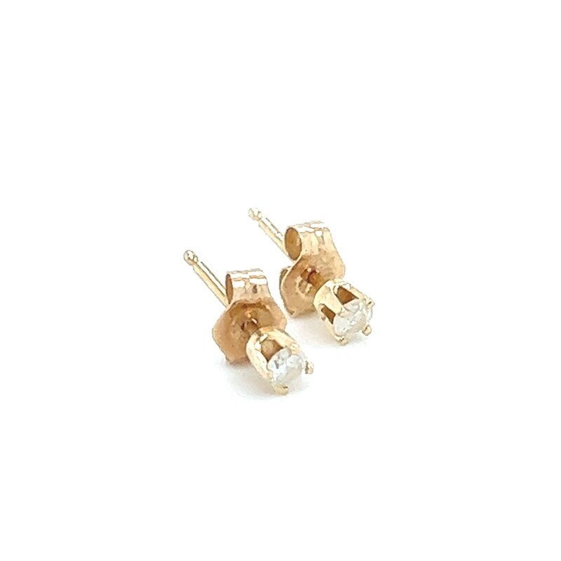 Petite Diamond Studs in 14k Yellow Gold