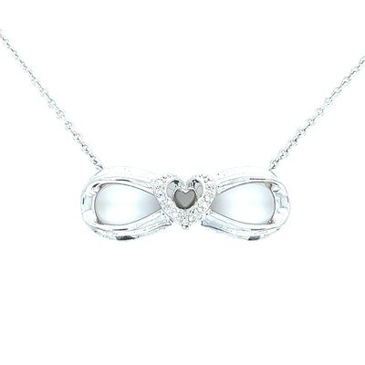 Diamond Infinity Heart Necklace in Sterling Silver