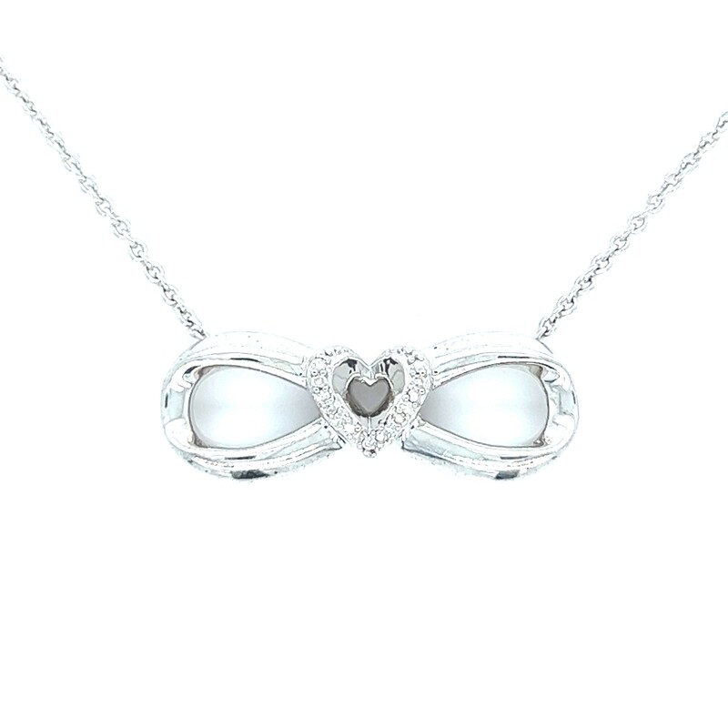 Diamond Infinity Heart Necklace in Sterling Silver
