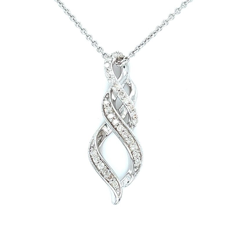 Diamond Curve Necklace in Sterling Silver