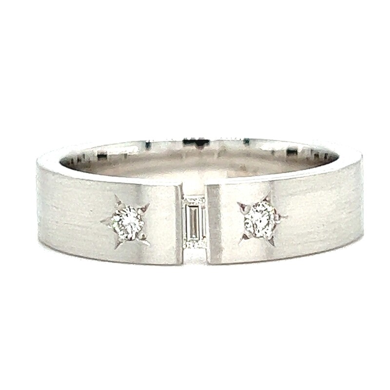 Diamond Star Band in 14k White Gold