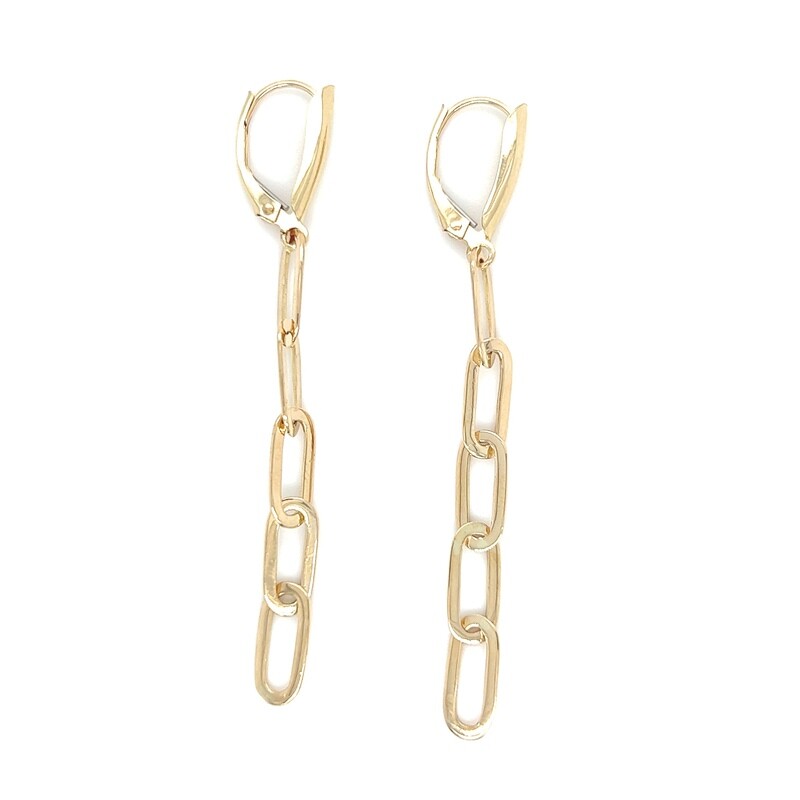 Ezio Link Dangle Earrings in 14k Yellow Gold