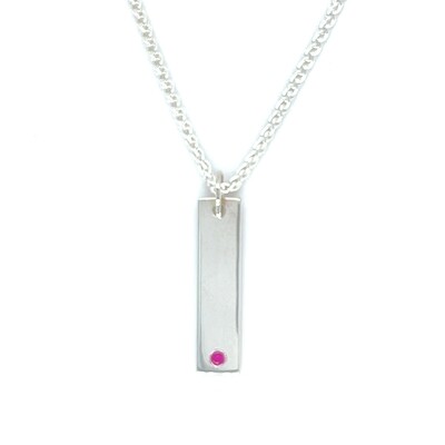 Ruby Bar Necklace in Silver