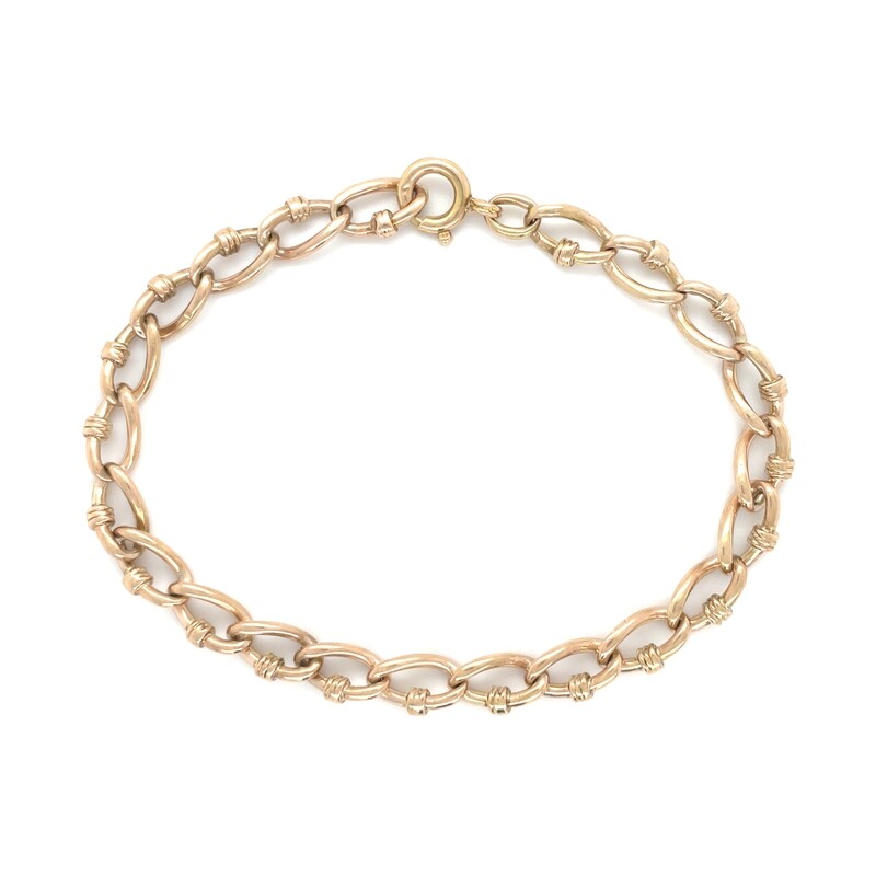 Charm Bracelet in 14k Yellow Gold — 8”