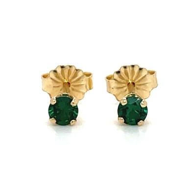 Spinel Triplet Earrings in 14k Yellow Gold