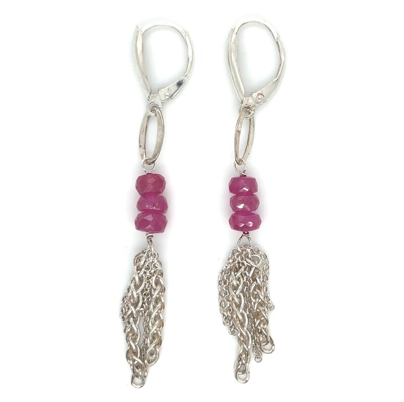 Ruby Earrings on Silver