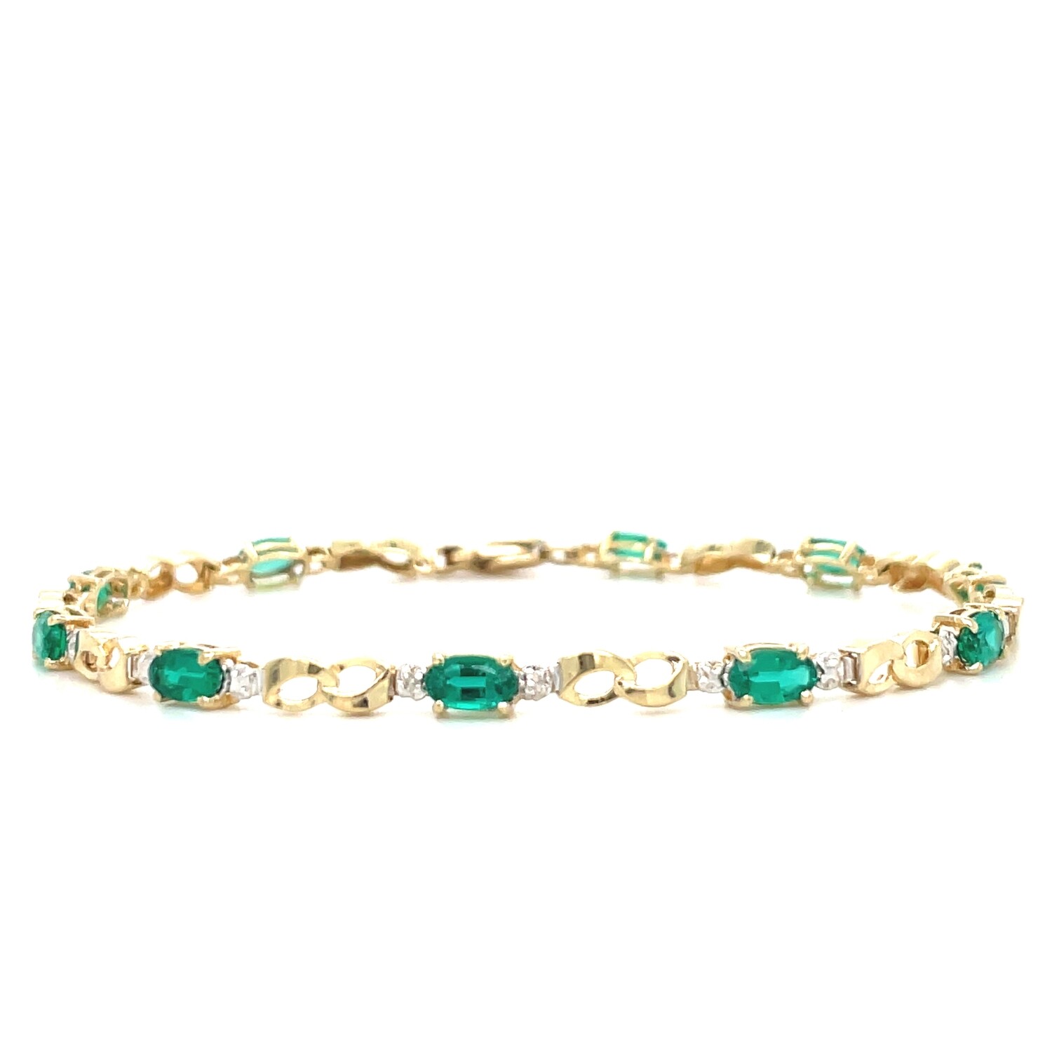 Emerald Bracelet in 10k Yellow Gold— 7”