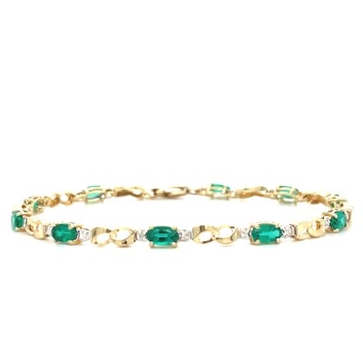 Emerald Bracelet in 10k Yellow Gold— 7”