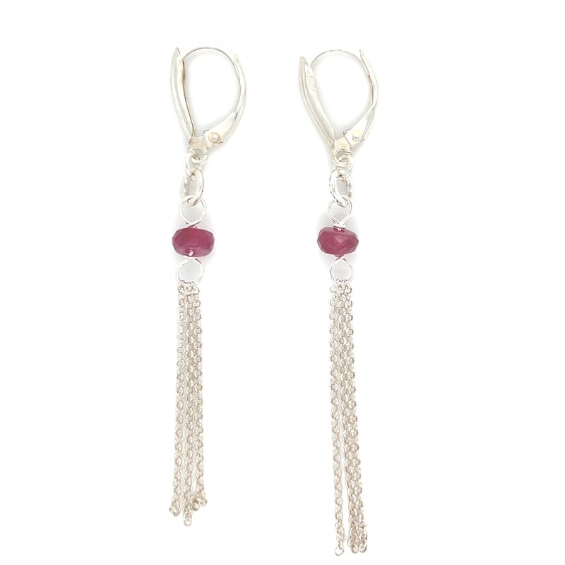 Ruby Earrings on Silver