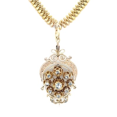 Diamond Estate Necklace in 14k Yellow Gold