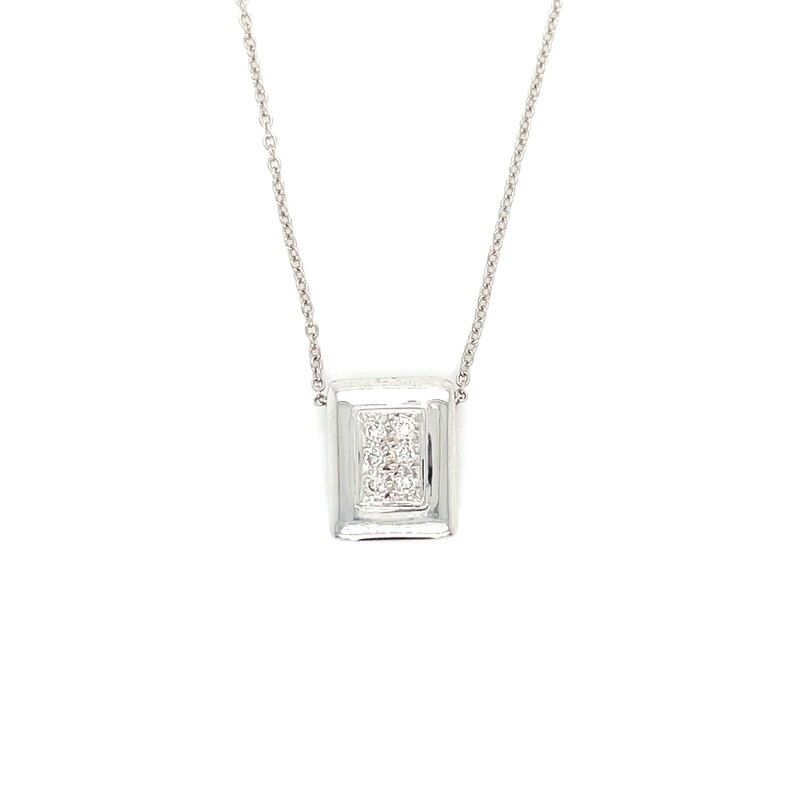 Diamond Cluster Necklace in 14k & 18k White Gold — 18”
