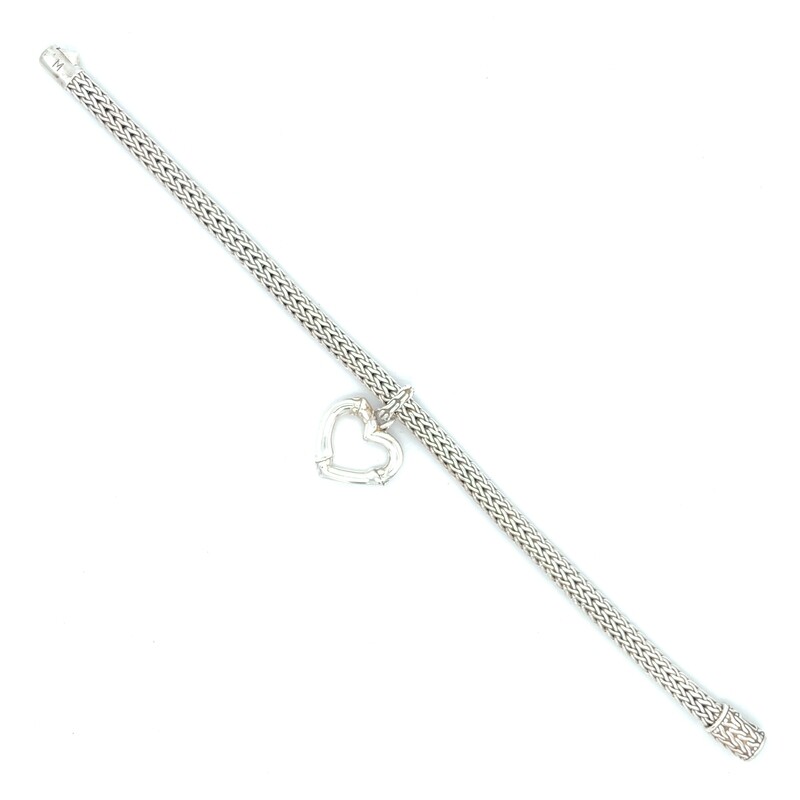 Heart Weave Bracelet in Silver — 7.5”