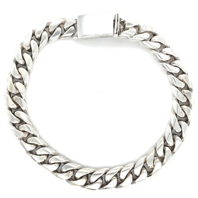 Cuban Link Bracelet in Silver — 7”