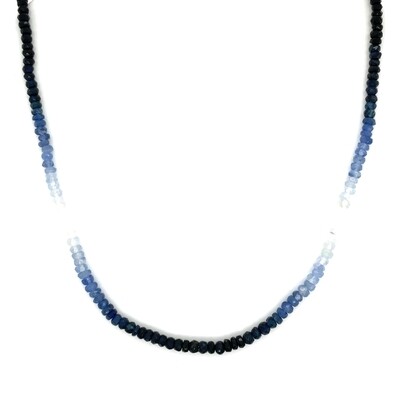 Sapphire Bead Necklace in Silver