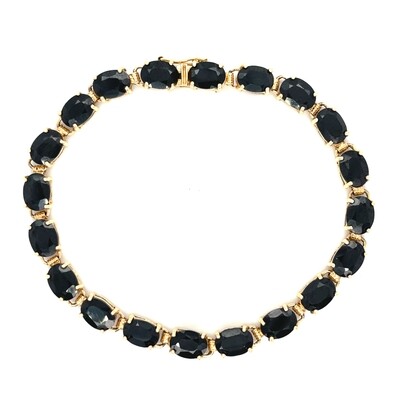 Onyx Bracelet in 14k Yellow Gold — 7”