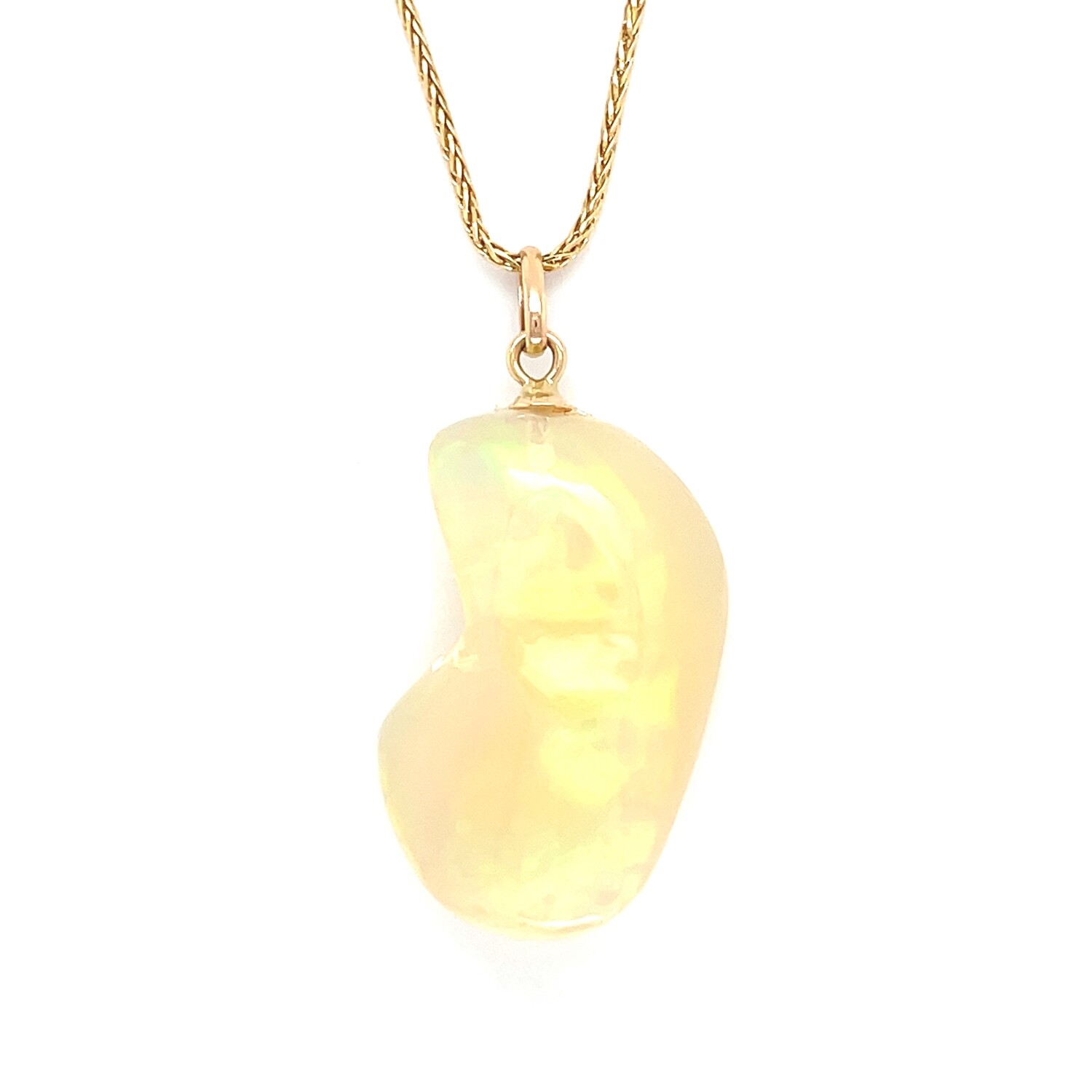 Raw Opal Necklace in 14k Yellow Gold — 18”