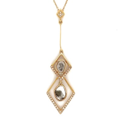 Diamond Rhombus Necklace in 18k Yellow Gold — 17”