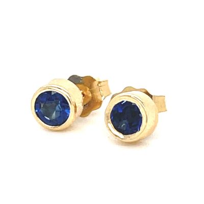 Blue Sapphire Studs in 14k Yellow Gold — 0.38ctw