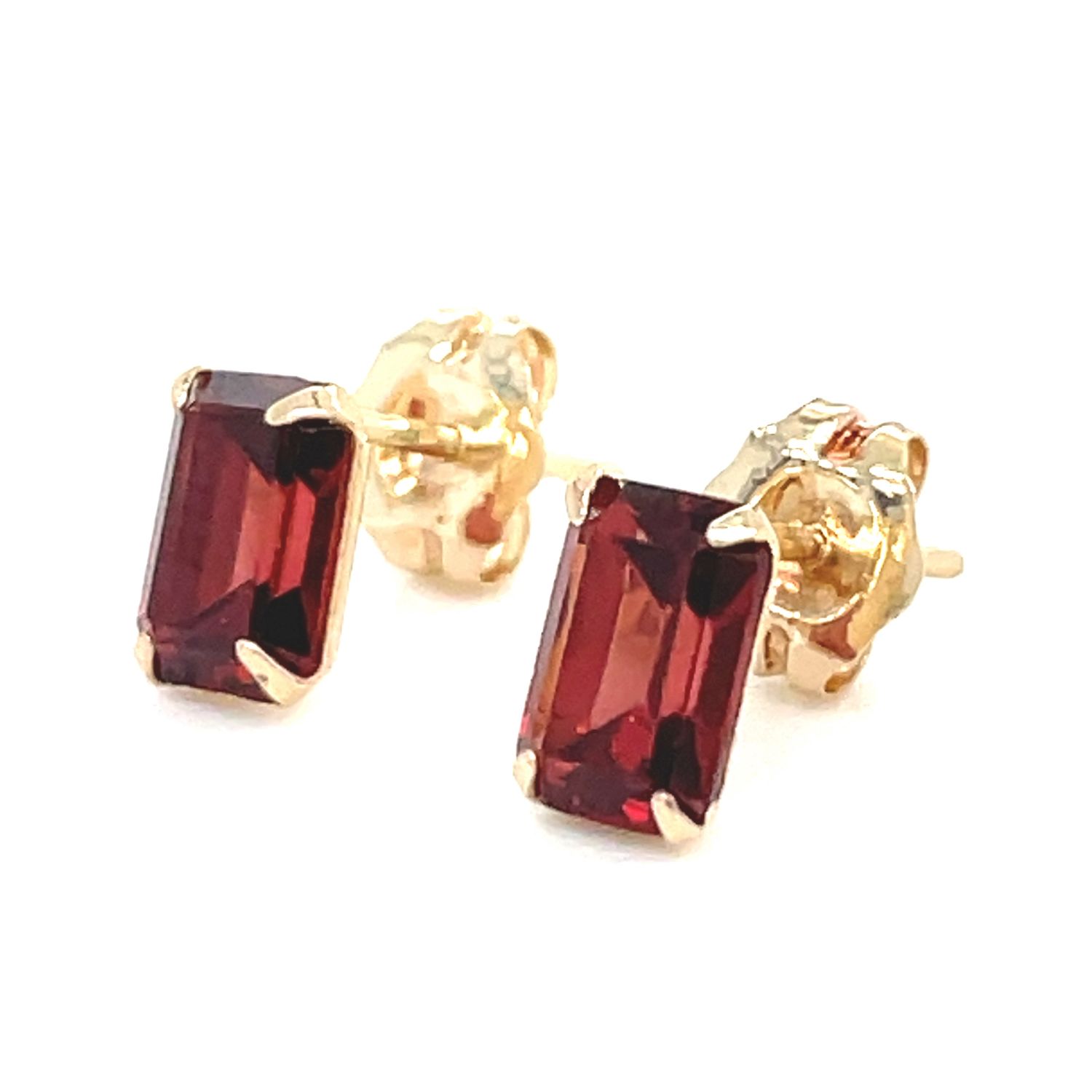 Rhodolite Garnet Studs in 14k Yellow Gold