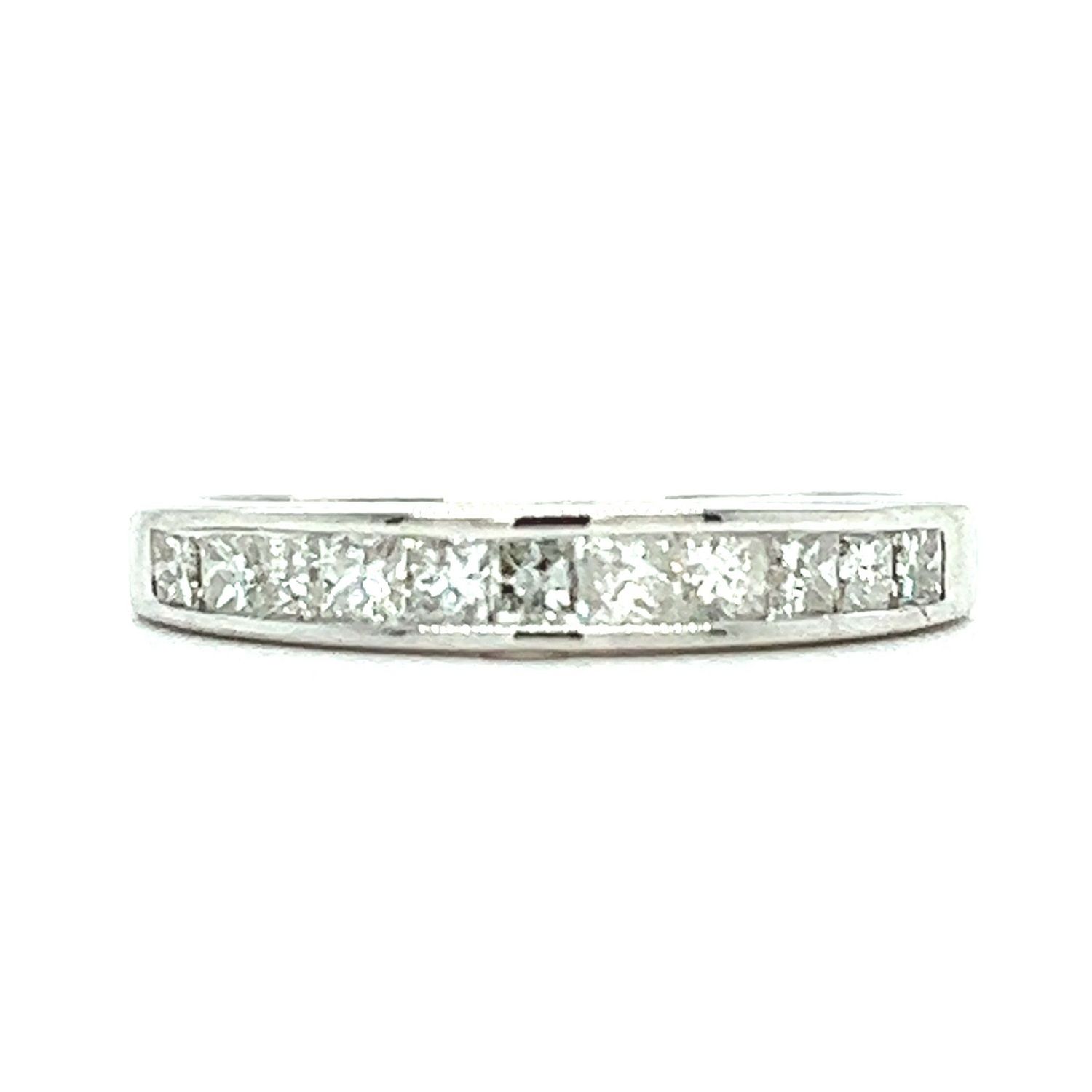 Diamond Band Princess Cut in 10k White Gold —0.18ctw