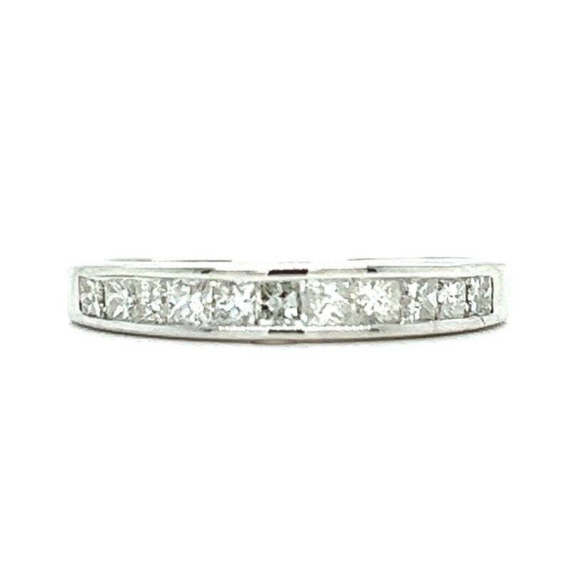 Diamond Band Princess Cut in 10k White Gold —0.18ctw