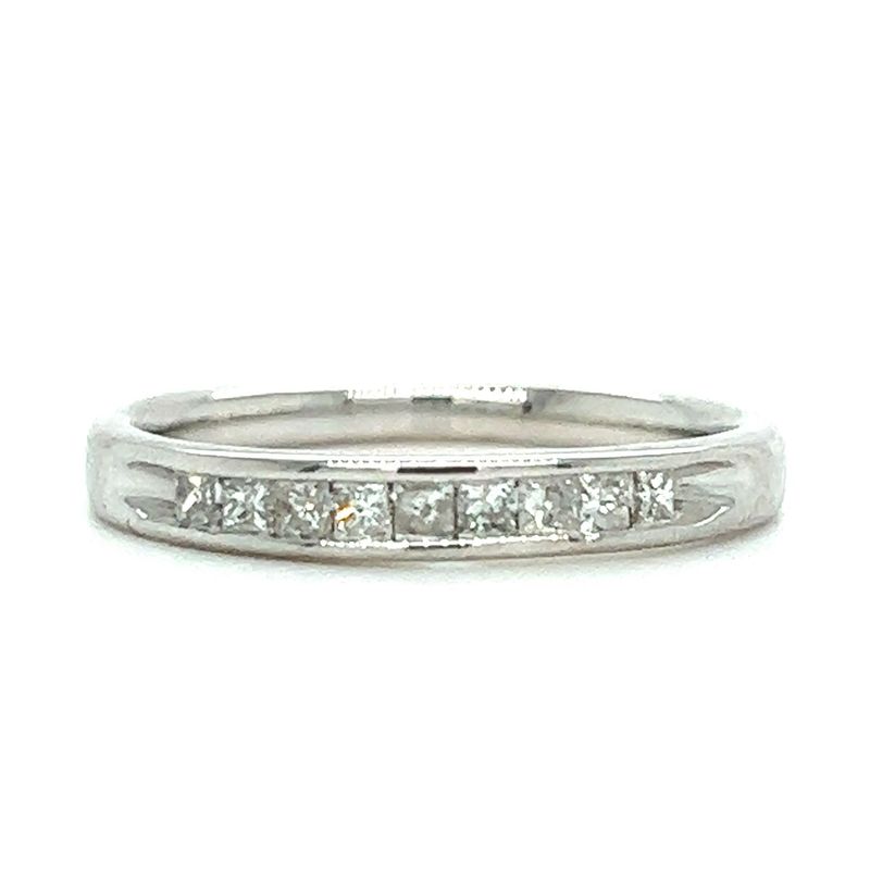 Step-Cut Diamond Wedding Band in 14k White Gold — 0.33ctw