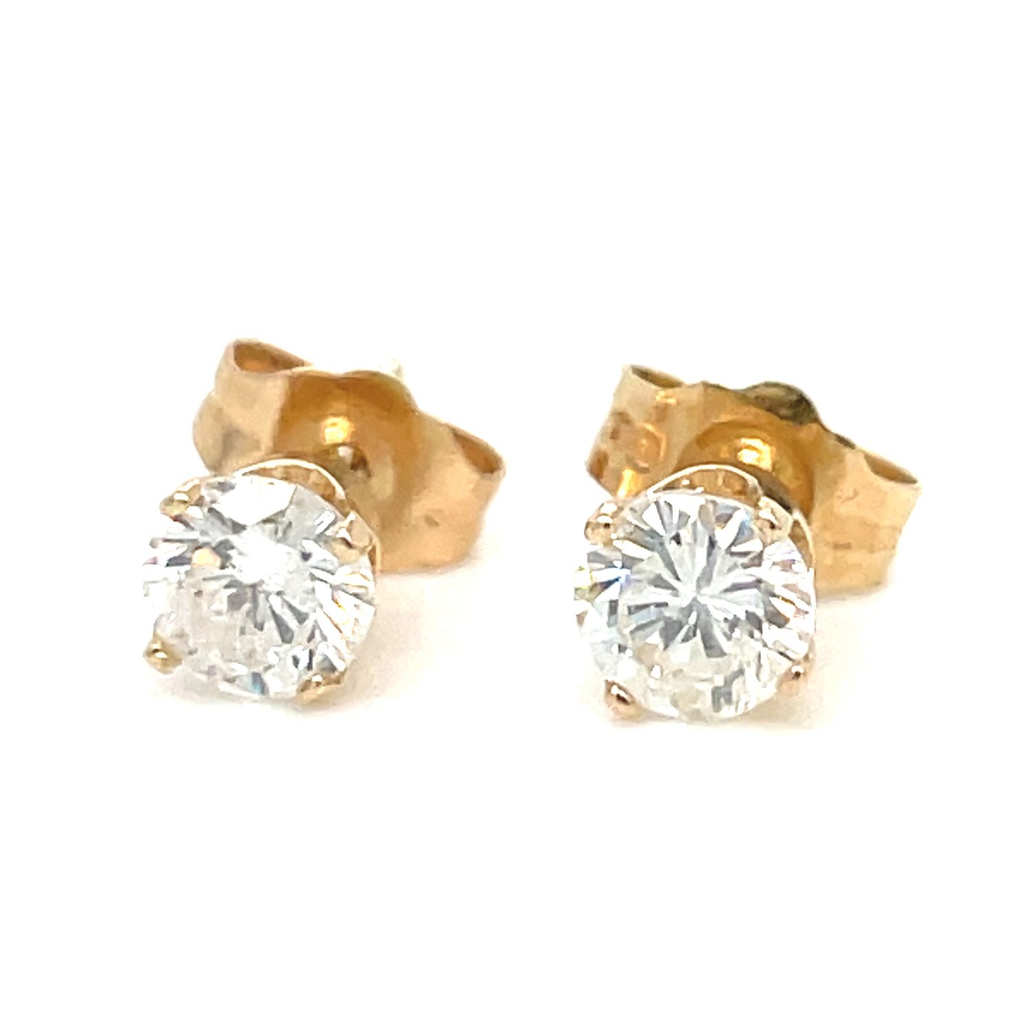 Moissanite Studs in 14k Yellow Gold