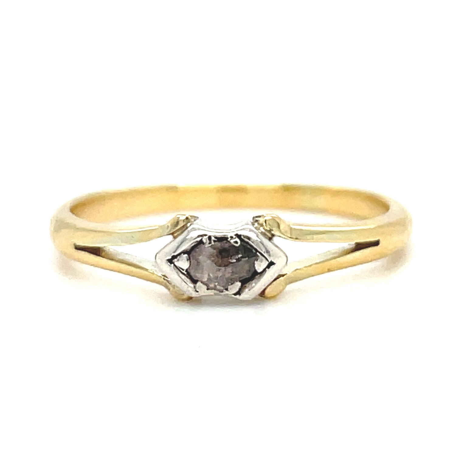 Diamond Salt & Pepper Ring in 18k Yellow Gold