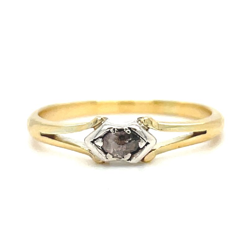 Diamond Salt & Pepper Ring in 18k Yellow Gold