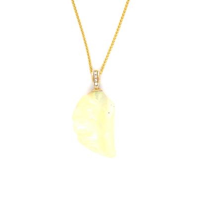 Raw Opal Necklace in 14k Yellow Gold