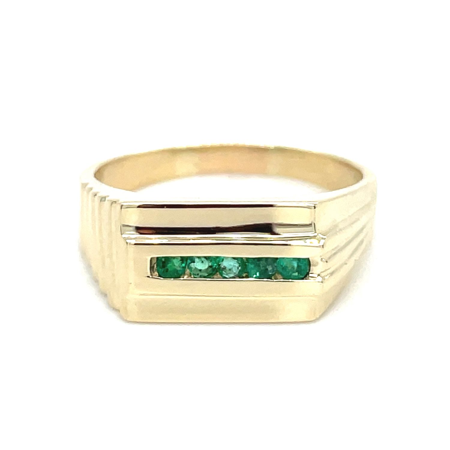 Emerald Signet Ring in 14k Yellow Gold