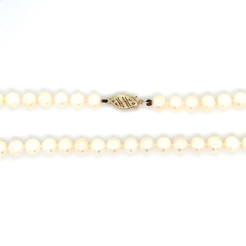 Pearl Necklace on 14k Yellow Gold — 23”