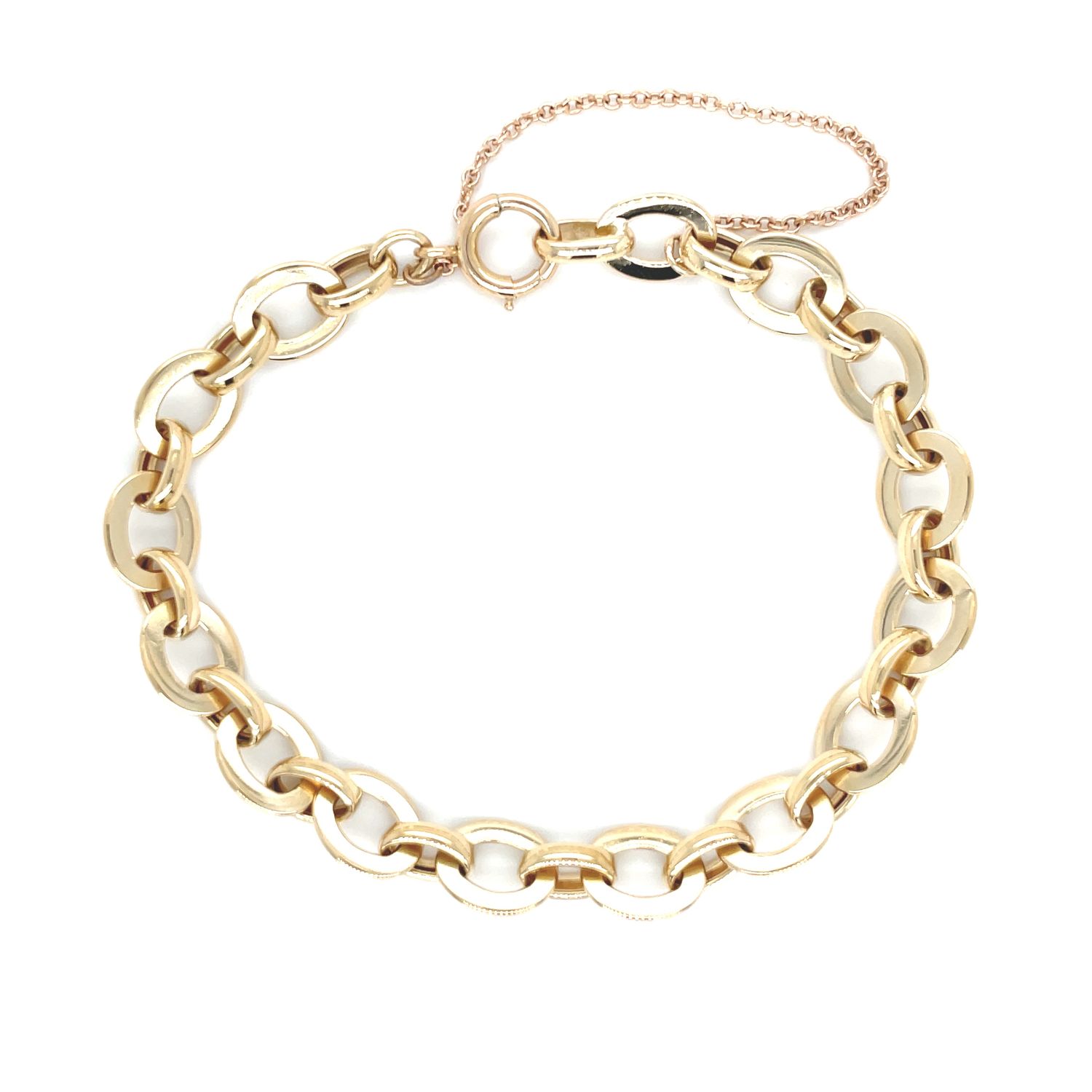 Oval Link Bracelet in 14k Yellow Gold — 8”