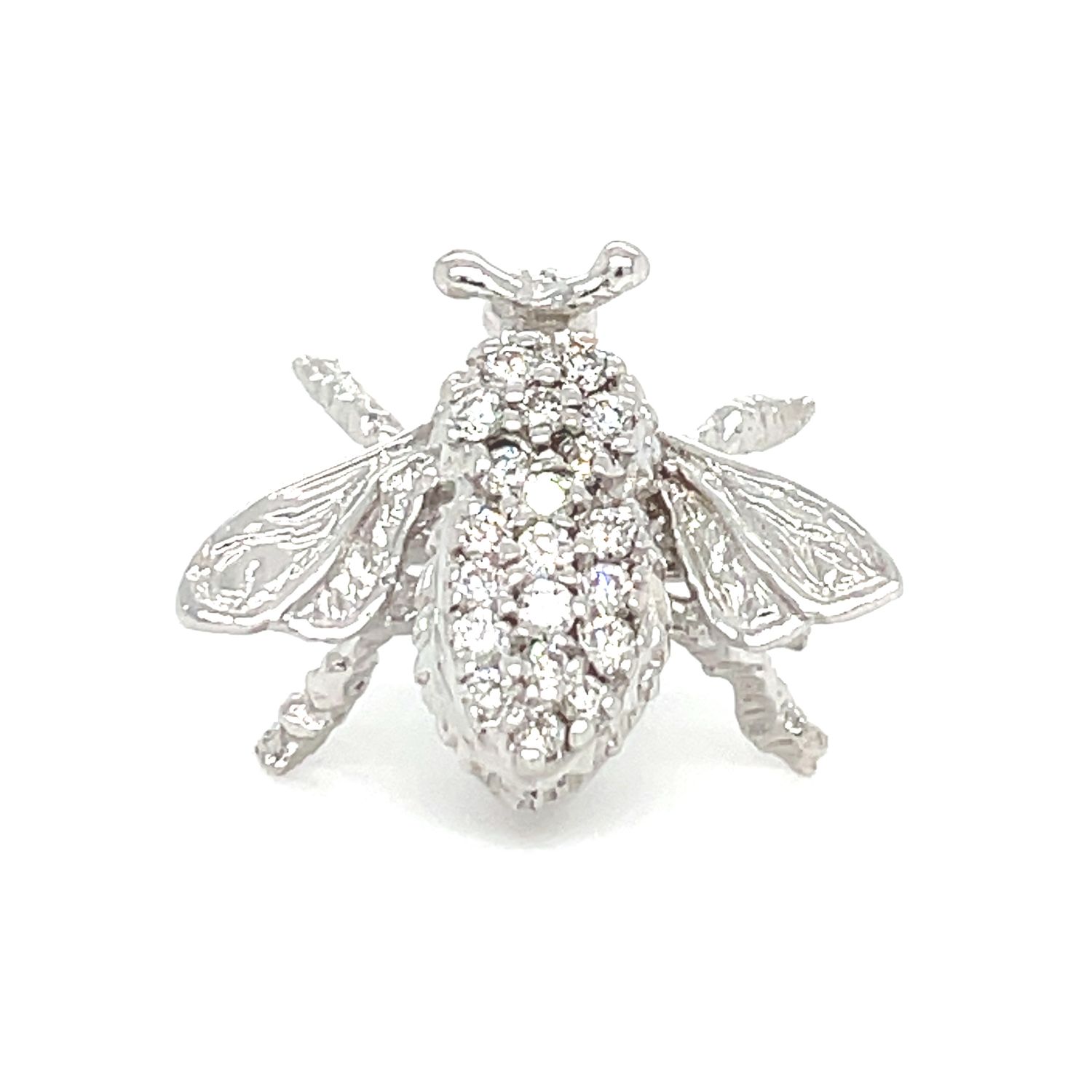 Diamond Fly Pin in 14k White Gold