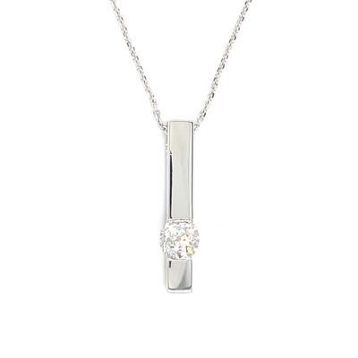 Diamond Petite Sleek Necklace in 14k White Gold