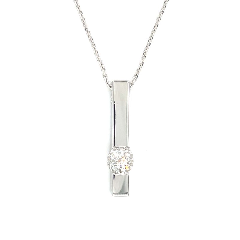 Diamond Petite Sleek Necklace in 14k White Gold