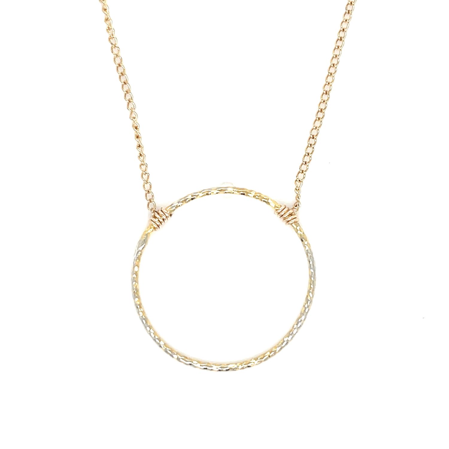 Gold Hoop Necklace in 14k Yellow Gold — 18”